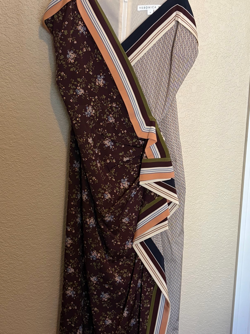 Veronica Beard Silk Floral V-Neck Dress
